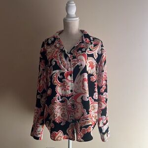 Bungee Women’s Vintage Paisley Print Button Up Size: L